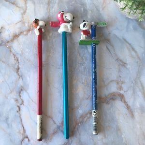 Bundle of 3 Pencils with Snoopy Toppers Joe Cool Applause UFS